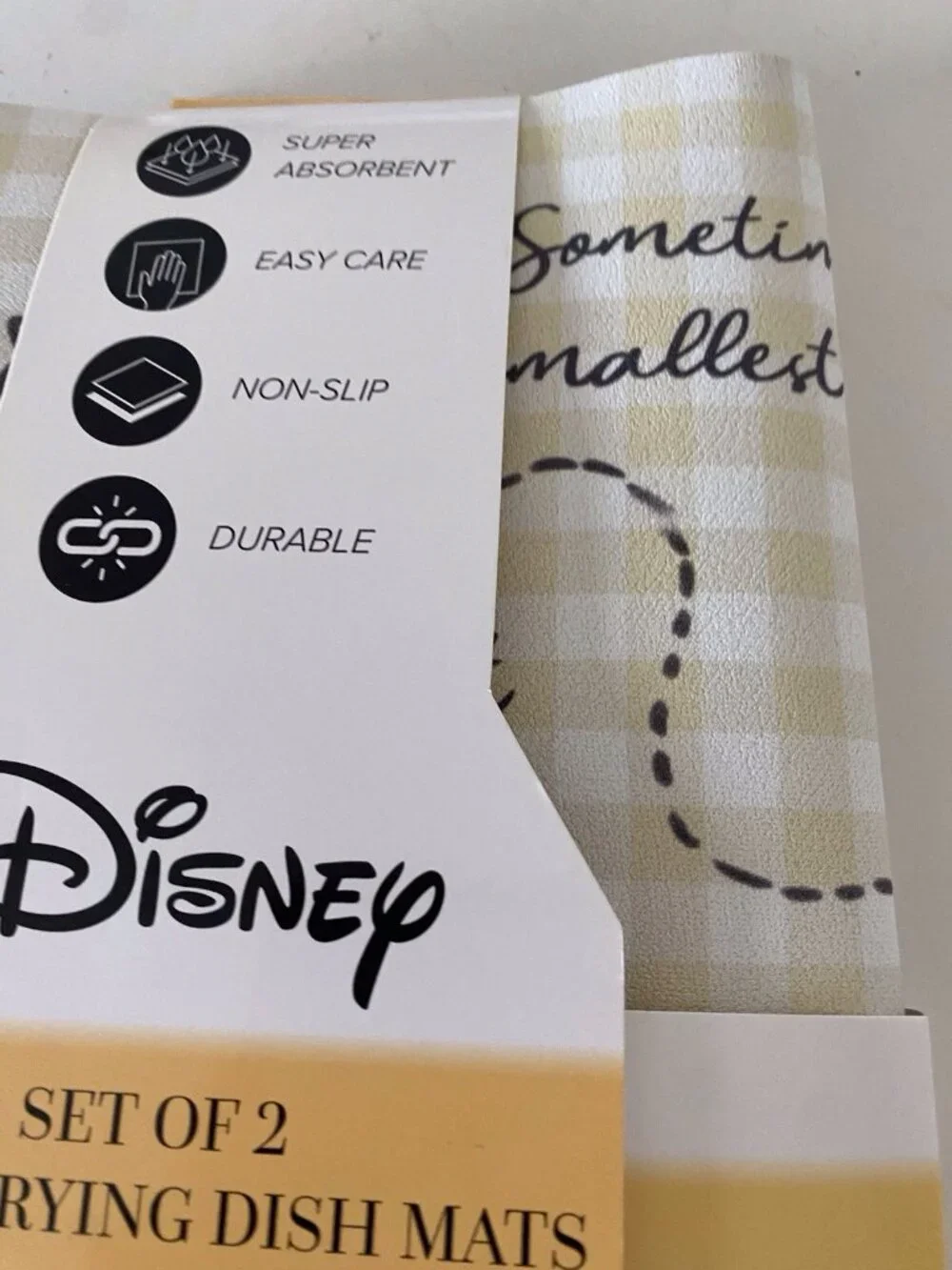 2 Pack Disney Winnie The Pooh QUICK DRYING RUBBER Kitchen Dish Mats 15” X 20”